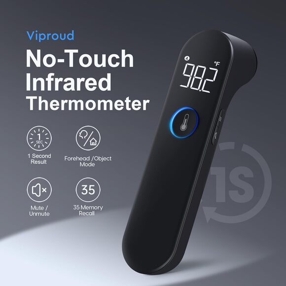 Viproud No-Touch Infrared Thermometer –  Thermometer for Baby & Adults - Picture 4 of 14